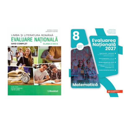 Pachet Evaluarea Nationala 2027 Clasa a 8-a. Matematica si Ghid complet pentru Limba si literatura romana - Gabriel Popa, Marinela Pantazi