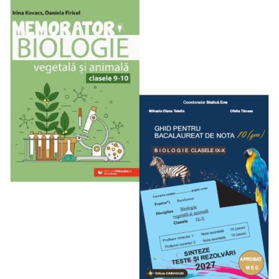 Pachet Bacalaureat Biologie 2027 clasele 9-10. Ghid pentru nota 10 si Memorator - Stelica Ene, Irina Kovacs