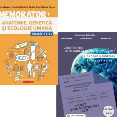 Pachet Bacalaureat Biologie 2027 clasele 11-12. Ghid pentru nota 10 si Memorator - Stelica Ene, Liliana Pasca