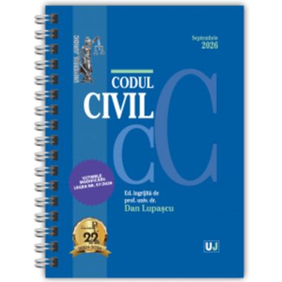 Codul civil Septembrie 2026. EDITIE SPIRALATA, tiparita pe hartie alba - Dan Lupascu
