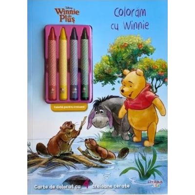 Disney Winnie de Plus. Coloram cu Winnie. Carte de colorat cu 4 creioane cerate