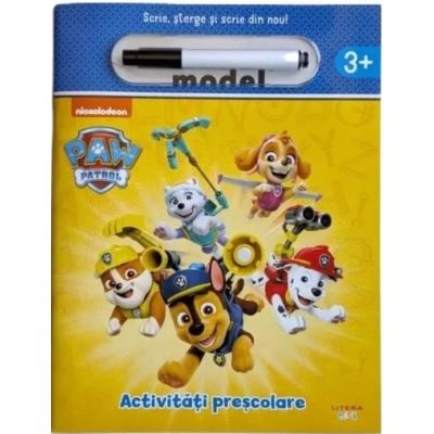 Patrula Catelusilor. Activitati prescolare. Scrie, sterge si scrie din nou! (3+)